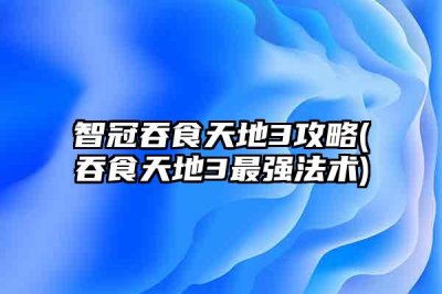 ​智冠吞食天地3攻略(吞食天地3最强法术)